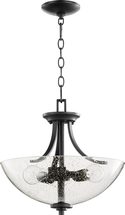 Quorum 2760-16-69 Three Light Dual Mount, Textured Black w/ Clear/Seeded