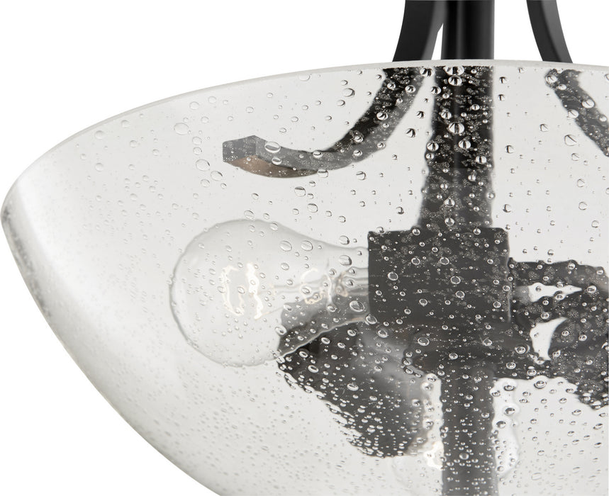 Quorum 2760-16-69 Three Light Dual Mount, Textured Black w/ Clear/Seeded
