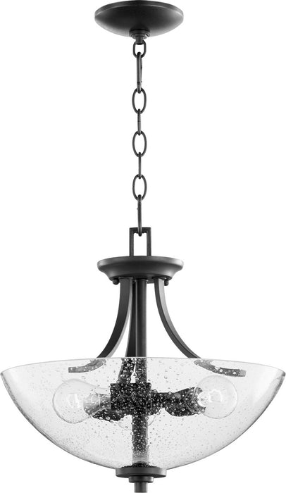 Quorum 2760-16-69 Three Light Dual Mount, Textured Black w/ Clear/Seeded