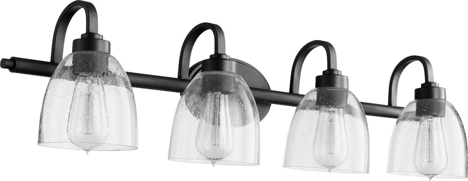 Quorum 5060-4-69 Four Light Vanity, Textured Black w/ Clear/Seeded