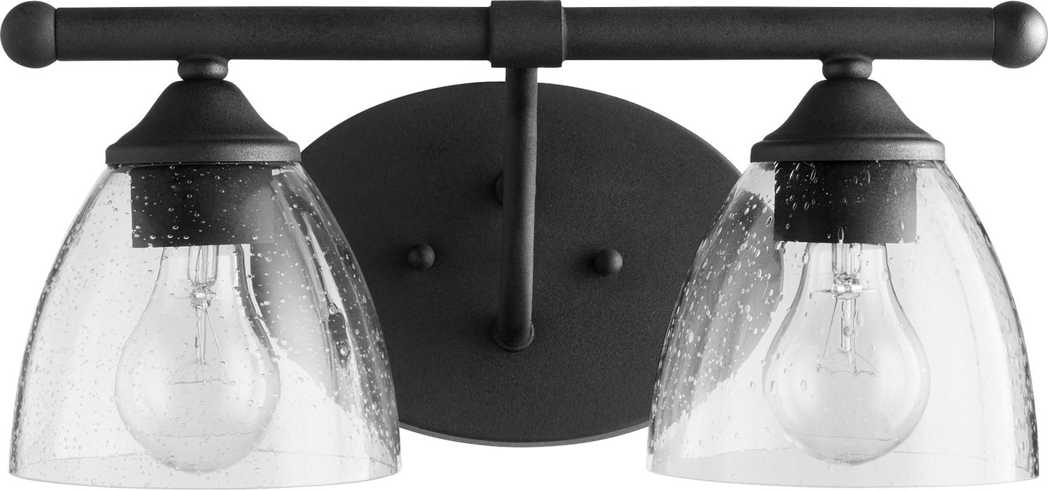 Quorum 5150-2-69 Two Light Vanity, Textured Black w/ Clear/Seeded