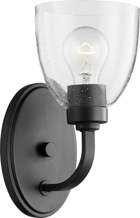 Quorum 5560-1-69 One Light Wall Mount, Textured Black w/ Clear/Seeded