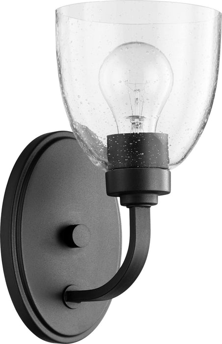 Quorum 5560-1-69 One Light Wall Mount, Textured Black w/ Clear/Seeded