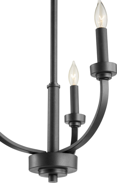 Quorum 6160-3-69 Three Light Chandelier, Textured Black