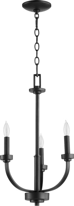 Quorum 6160-3-69 Three Light Chandelier, Textured Black