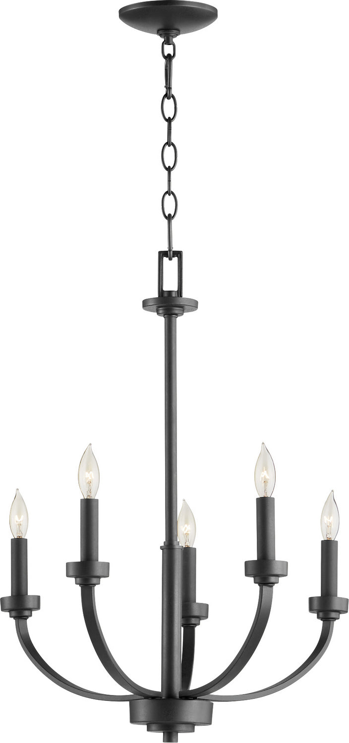 Quorum 6160-5-69 Five Light Chandelier, Textured Black