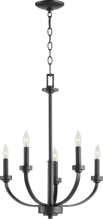 Quorum 6160-5-69 Five Light Chandelier, Textured Black
