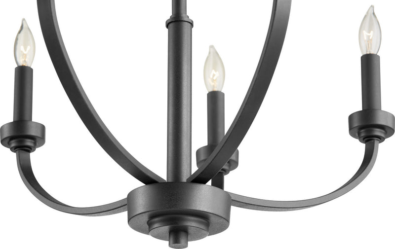Quorum 6160-5-69 Five Light Chandelier, Textured Black