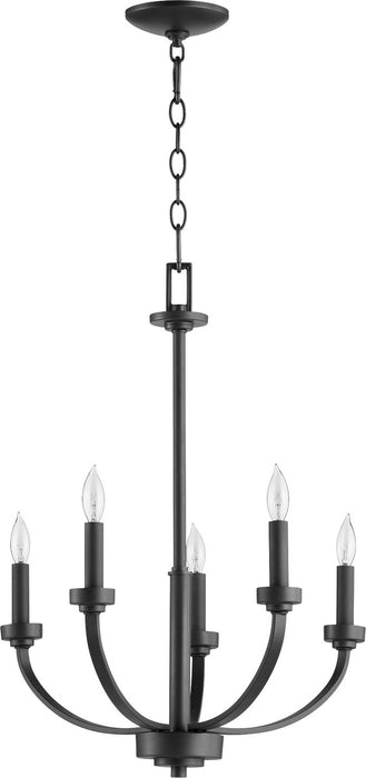 Quorum 6160-5-69 Five Light Chandelier, Textured Black