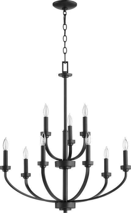 Quorum 6160-9-69 Nine Light Chandelier, Textured Black