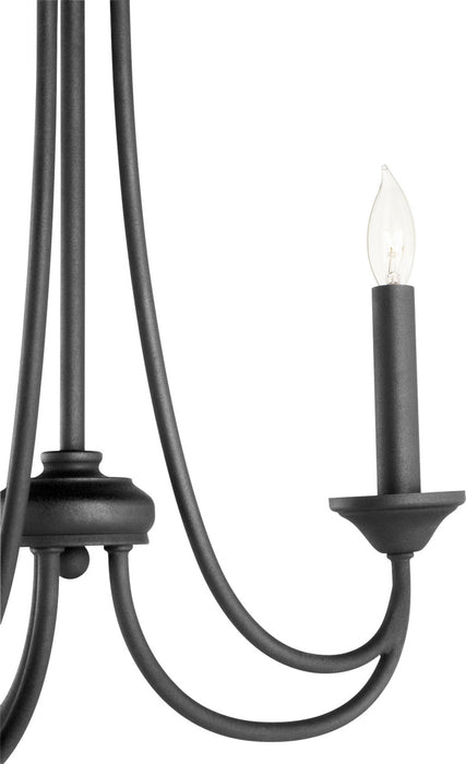 Quorum 6250-3-69 Three Light Chandelier, Textured Black