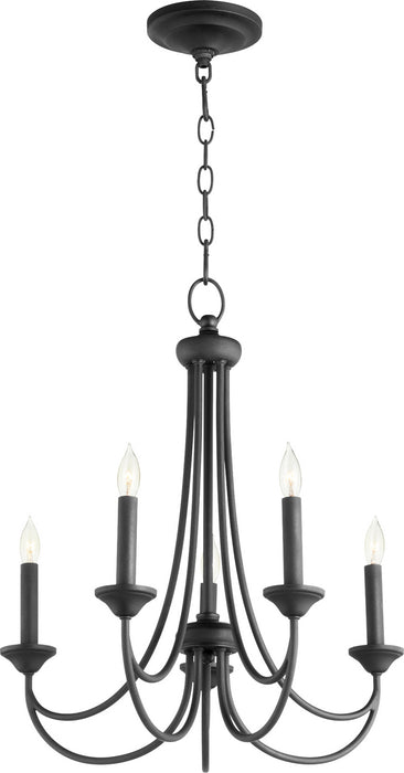 Quorum 6250-5-69 Five Light Chandelier, Textured Black