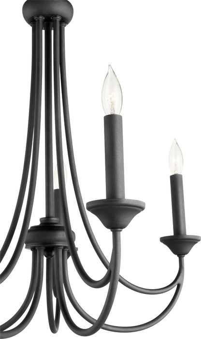 Quorum 6250-5-69 Five Light Chandelier, Textured Black