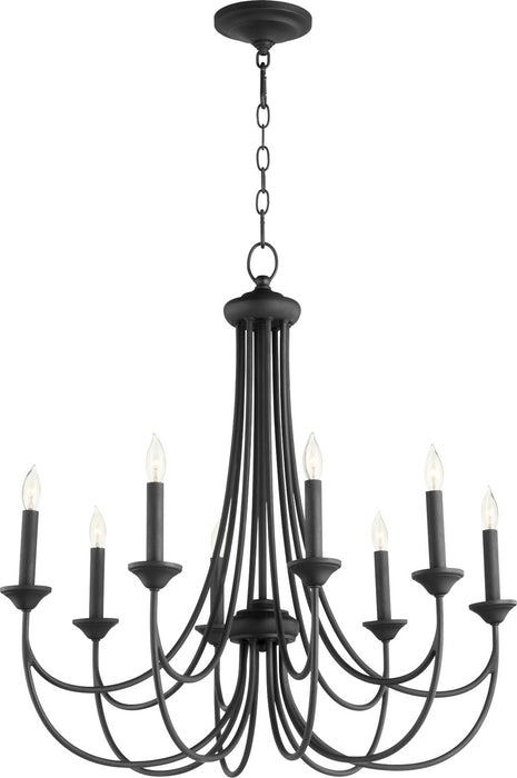 Quorum 6250-8-69 Eight Light Chandelier, Textured Black