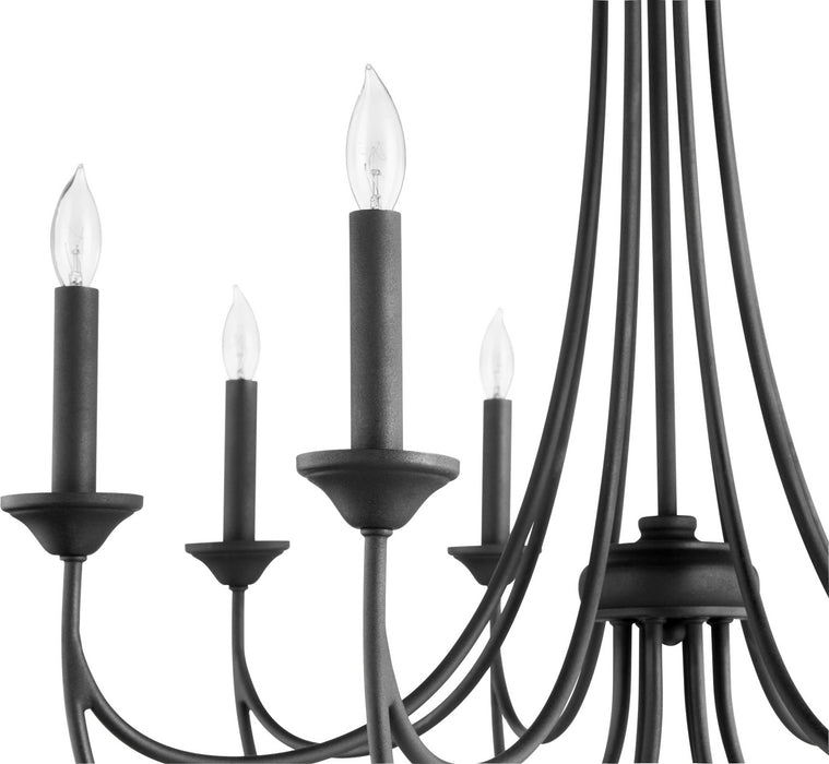 Quorum 6250-8-69 Eight Light Chandelier, Textured Black