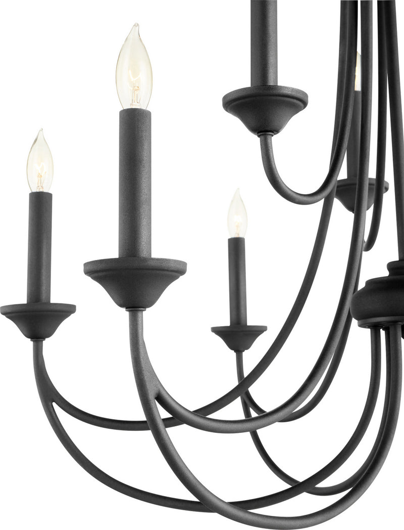 Quorum 6250-9-69 Nine Light Chandelier, Textured Black