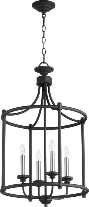 Quorum 6922-4-69 Four Light Entry Pendant, Textured Black