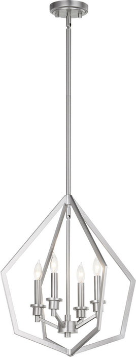 Quorum 699-4-65 Four Light Pendant, Satin Nickel