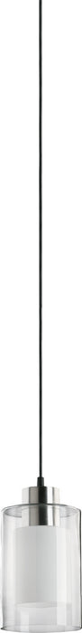 Quorum 8882-65 One Light Pendant, Satin Nickel Clear and White