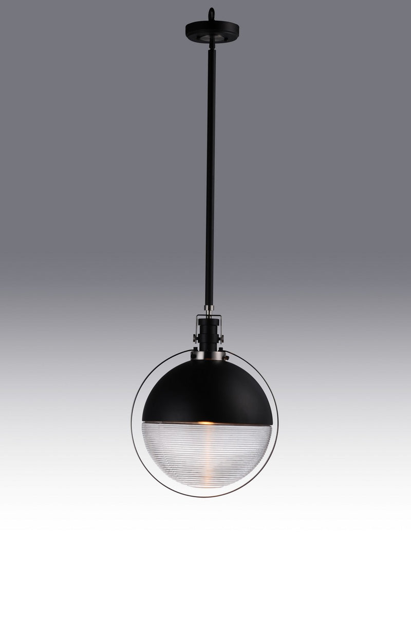 Maxim 10080CLBKSN LED Pendant, Black / Satin Nickel