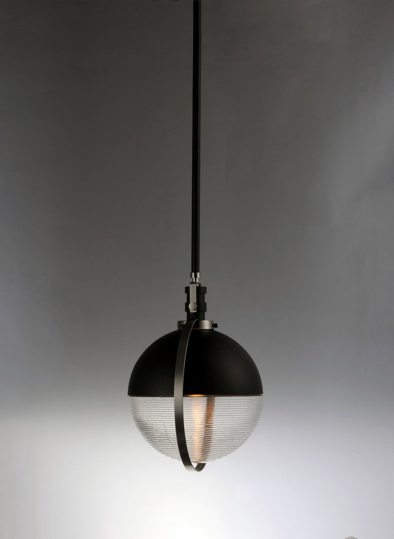 Maxim 10080CLBKSN LED Pendant, Black / Satin Nickel