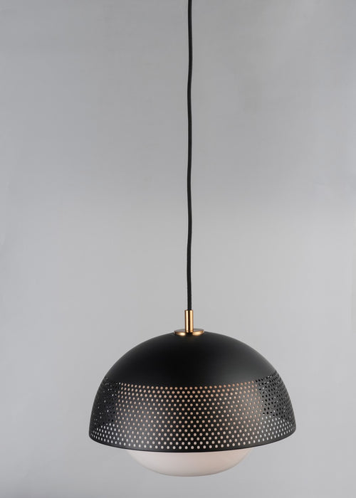 Maxim 10082WTBKSBR One Light Pendant, Black / Satin Brass