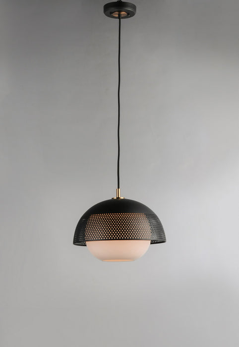 Maxim 10082WTBKSBR One Light Pendant, Black / Satin Brass