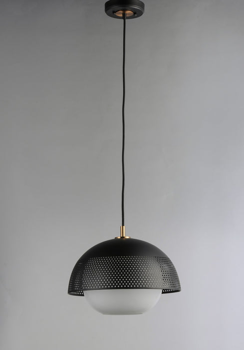 Maxim 10082WTBKSBR One Light Pendant, Black / Satin Brass