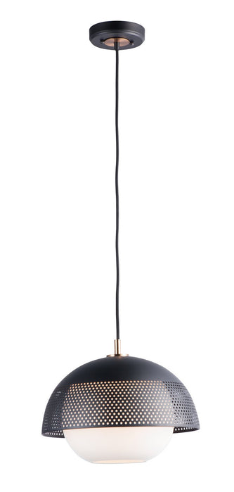 Maxim 10082WTBKSBR One Light Pendant, Black / Satin Brass
