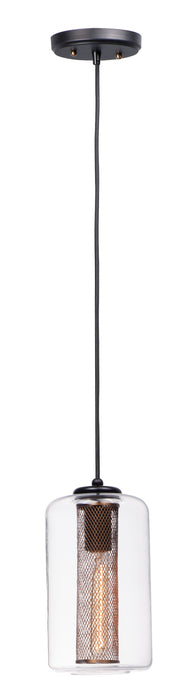 Maxim 10088CLBKSBR One Light Pendant, Black / Satin Brass