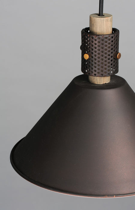 Maxim 10089OIWWD One Light Pendant, Oil Rubbed Bronze / Weathered Wood
