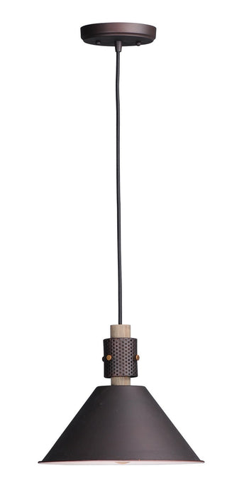 Maxim 10089OIWWD One Light Pendant, Oil Rubbed Bronze / Weathered Wood