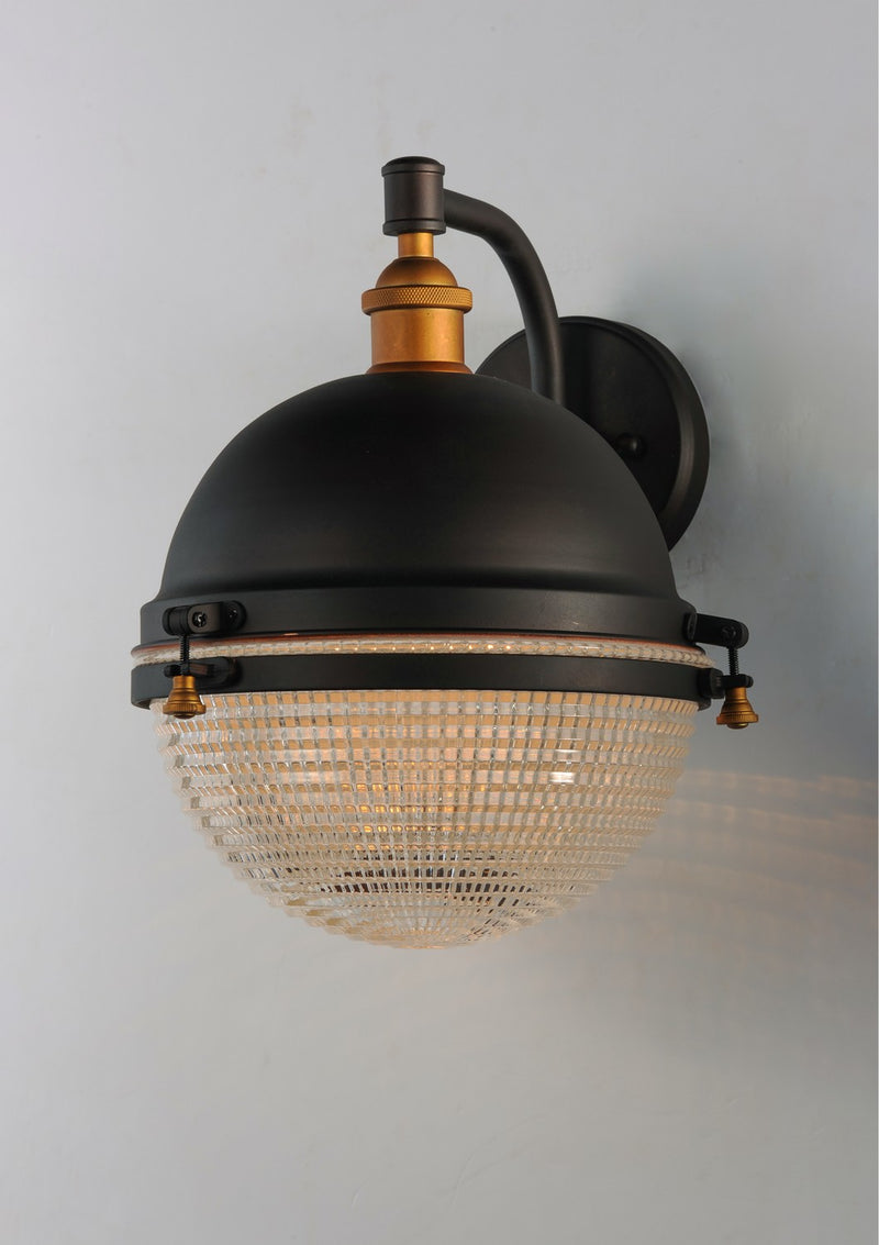 Maxim 10186OIAB One Light Outdoor Wall Lantern, Oil Rubbed Bronze / Antique Brass
