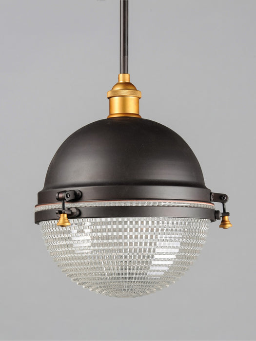 Maxim 10187OIAB One Light Outdoor Pendant, Oil Rubbed Bronze / Antique Brass