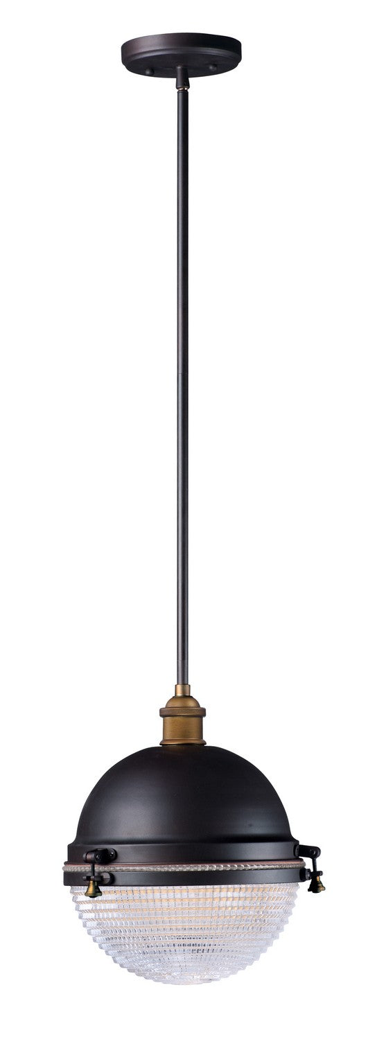 Maxim 10187OIAB One Light Outdoor Pendant, Oil Rubbed Bronze / Antique Brass