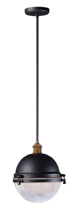 Maxim 10187OIAB One Light Outdoor Pendant, Oil Rubbed Bronze / Antique Brass