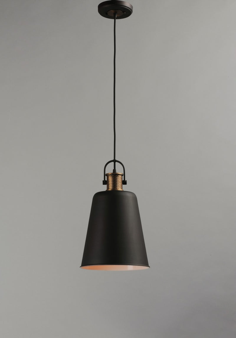 Maxim 10085OIAB One Light Pendant, Oil Rubbed Bronze / Antique Brass