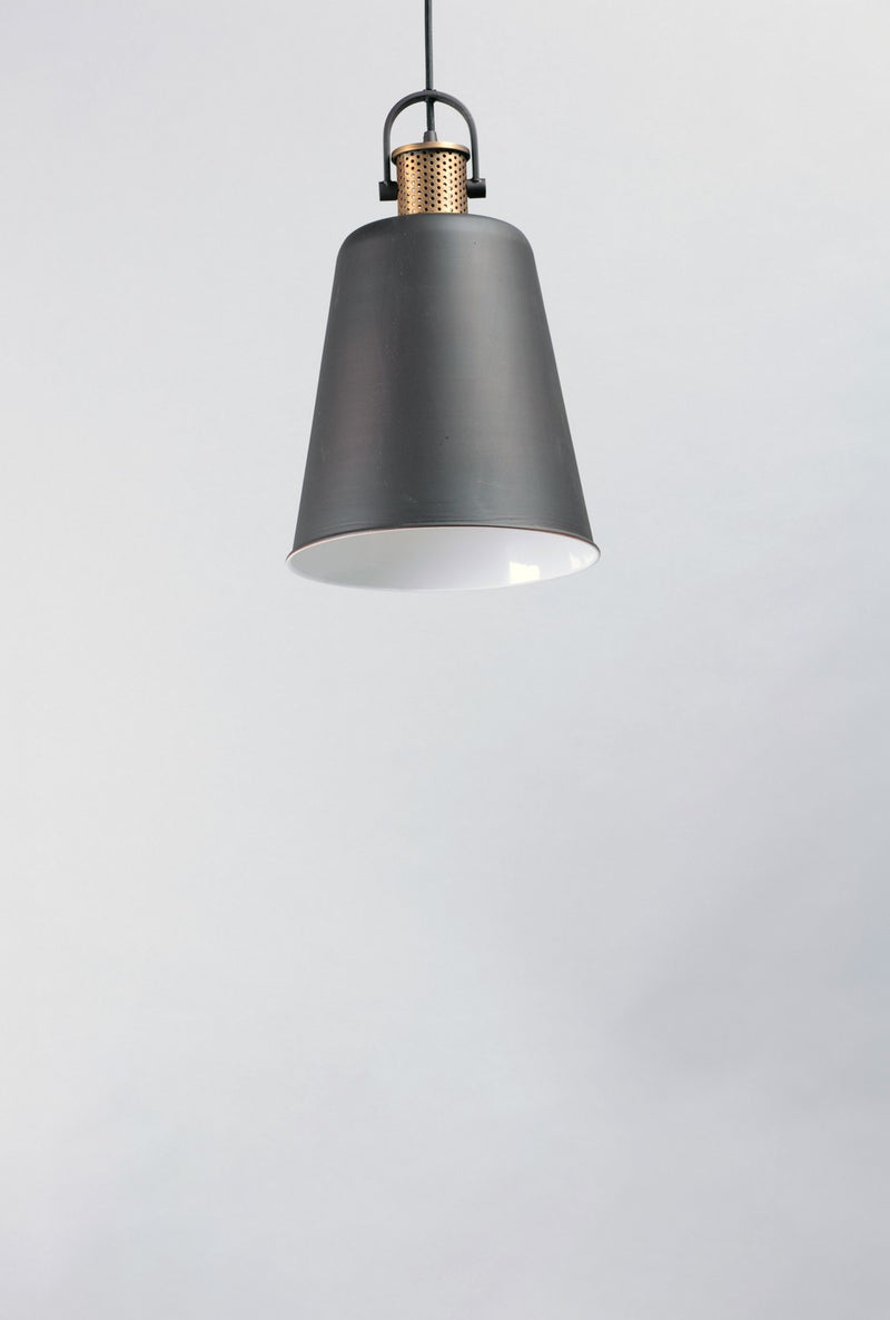 Maxim 10085OIAB One Light Pendant, Oil Rubbed Bronze / Antique Brass