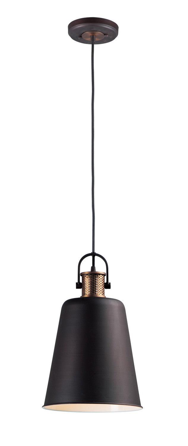 Maxim 10085OIAB One Light Pendant, Oil Rubbed Bronze / Antique Brass