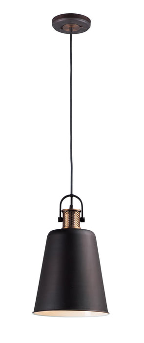 Maxim 10085OIAB One Light Pendant, Oil Rubbed Bronze / Antique Brass