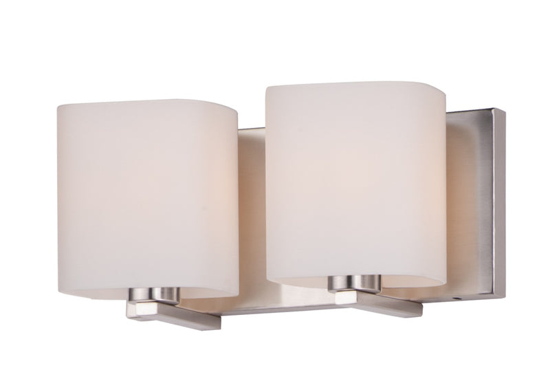 Maxim 11252SWSN Two Light Bath Vanity, Satin Nickel