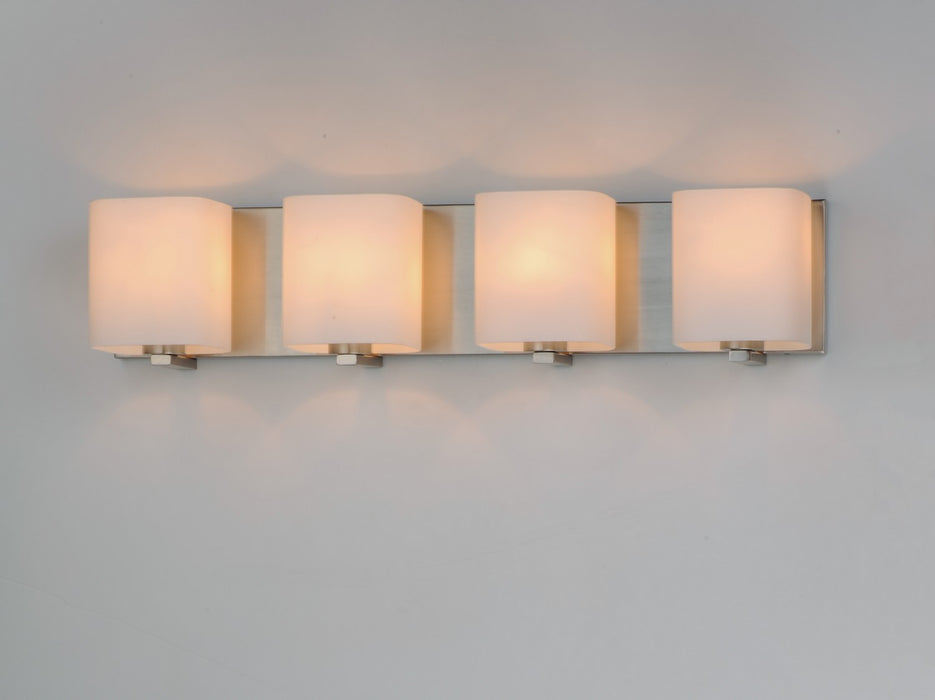 Maxim 11254SWSN Four Light Bath Vanity, Satin Nickel