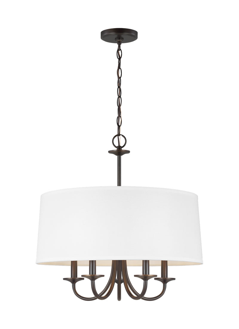 Generation Lighting 3320205-710 Five Light Chandelier, Bronze