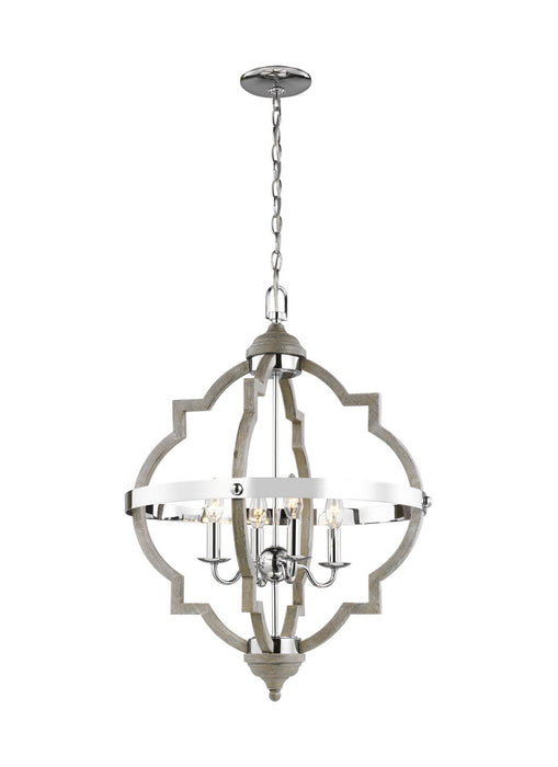 Generation Lighting 5124904-872 Four Light Hall / Foyer Pendant, Washed Pine