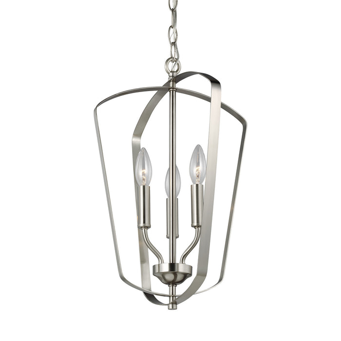 Generation Lighting 5134903-962 Three Light Hall / Foyer Pendant, Brushed Nickel