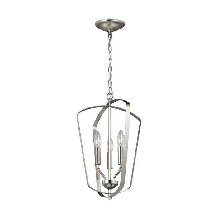 Generation Lighting 5134903-962 Three Light Hall / Foyer Pendant, Brushed Nickel