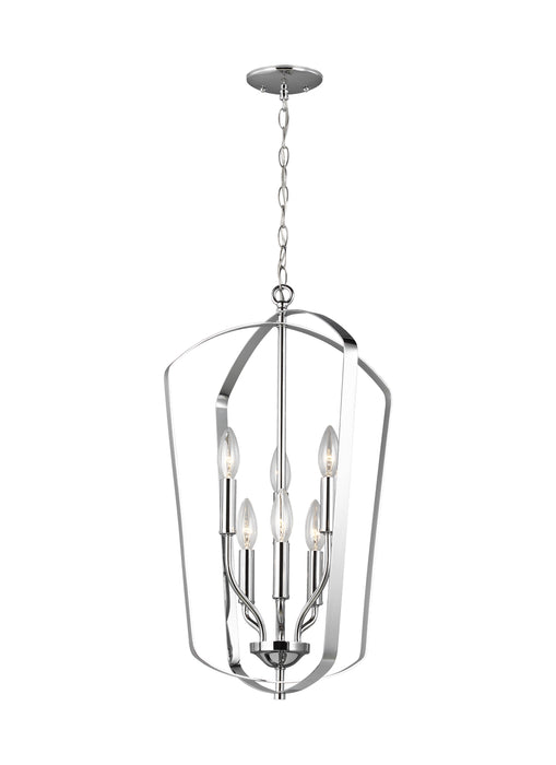 Generation Lighting 5134906-05 Six Light Hall / Foyer Pendant, Chrome