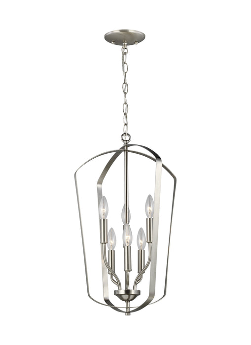 Generation Lighting 5134906EN-962 Six Light Hall / Foyer, Brushed Nickel