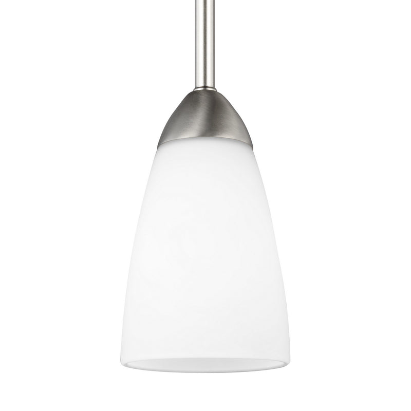 Generation Lighting 6120201EN3-962 One Light Mini-Pendant, Brushed Nickel