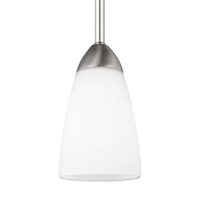 Generation Lighting 6120201EN3-962 One Light Mini-Pendant, Brushed Nickel